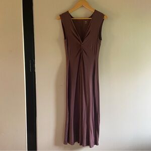 Patagonia Sleeveless Twist-Front Maxi Dress in Mauve Plum